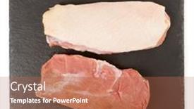  Presentation with slate - Presentation theme consisting of duck-fillets-shot-on-black background and a coral colored foreground