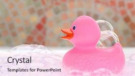  Presentation with rubber duck - Presentation theme featuring duck in a bubble bath background and a lemonade colored foreground