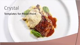  Presentation with food white - Slide deck consisting of duck-leg-with-millet background and a sky blue colored foreground