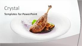  Presentation with meat poultry - Beautiful PPT layouts featuring duck-leg-with-pancakes backdrop and a white colored foreground