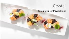  Presentation with french restaurant - PPT theme enhanced with duck-pate-on-toasted-bread background and a white colored foreground