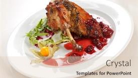  Presentation with duck - Colorful PPT theme enhanced with duck wings with cranberry sauce backdrop and a lemonade colored foreground