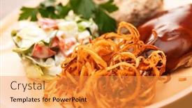  Presentation with duck - Amazing presentation design having duck wings with sauce backdrop and a gold colored foreground