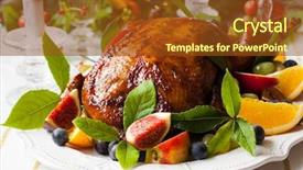  Presentation with duck - Slides having duck with fruits for christmas background and a tawny brown colored foreground