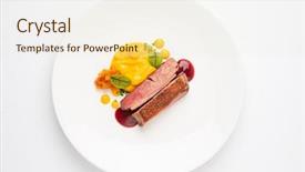  Presentation with sweet potato - Beautiful presentation design featuring duck with sweet potato puree backdrop and a lemonade colored foreground