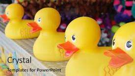  Presentation with carnival - Amazing theme having ducks at a carnival game backdrop and a yellow colored foreground
