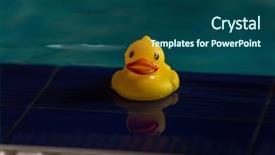  Presentation with rubber duck - Audience pleasing theme consisting of duckyu - yellow rubber ducky floating backdrop and a ocean colored foreground