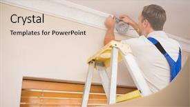  Presentation with handyman - Amazing slide deck having duct tape - handyman putting scotch backdrop and a lemonade colored foreground