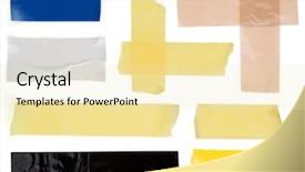 Presentation with duct - Presentation theme enhanced with duct tape - scotch strips isolated on white background and a lemonade colored foreground