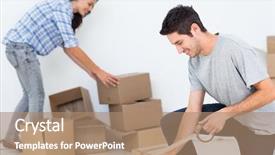  Presentation with duct - PPT theme consisting of three waffles with chocolate on a white background background and a cream colored foreground