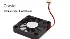  Presentation with spilit cooler - PPT layouts enhanced with ducted wind turbine - computer cooler isolated on white background and a white colored foreground