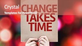  Presentation with change - Beautiful slides featuring due diligence - change takes time card backdrop and a coral colored foreground