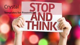  Presentation with think - Presentation having due diligence - stop and think card background and a red colored foreground