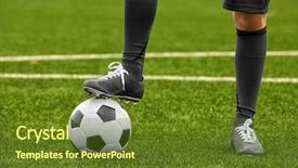  Presentation with football play diagram - PPT theme having duel - football player holding ball background and a  colored foreground