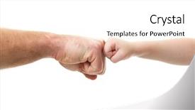  Presentation with father son hands - Amazing theme having duel - funny fight father's and his backdrop and a white colored foreground