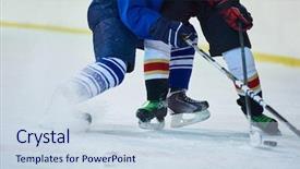  Presentation with ice hockey - Audience pleasing slide deck consisting of duel - ice hockey sport players comptetition backdrop and a lemonade colored foreground