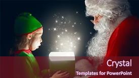  Presentation with magic - Slide set having duende - cute little girl and santa background and a tawny brown colored foreground