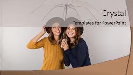  Presentation with two black women - PPT theme with duet - image of two pleased women background and a light gray colored foreground