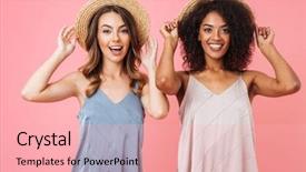  Presentation with skin color - Slides having duet - image of two positive summer background and a lemonade colored foreground