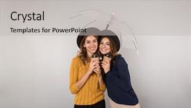  Presentation with two black women - Colorful slides enhanced with duet - image of two teenage women backdrop and a light gray colored foreground