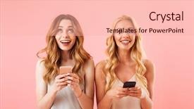  Presentation with two black women - Colorful slides enhanced with duet - two cheerful pretty women backdrop and a lemonade colored foreground