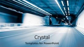  Presentation with abstract dark blue color crayons - Audience pleasing presentation theme consisting of dui - blue color tunnel car driving backdrop and a light blue colored foreground