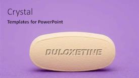  Presentation with pharmaceutical - PPT theme enhanced with duloxetine-pharmaceutical-medicine-pills-tablet background and a light blue colored foreground