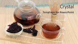  Presentation with high tea - Cool new PPT layouts with dulse seaweed tea health drink backdrop and a soft green colored foreground