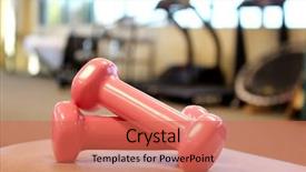  Presentation with brain gym - Colorful PPT theme enhanced with dumb bells in the gym backdrop and a coral colored foreground