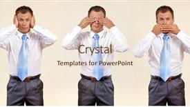  Presentation with hear - Slide deck featuring dumb people - see hear speak no evil background and a cream colored foreground
