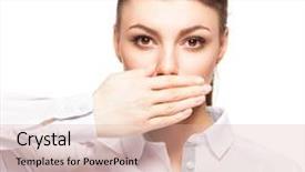  Presentation with background - Beautiful presentation theme featuring dumb people - woman at white background backdrop and a lemonade colored foreground