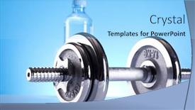  Presentation with water bottle - Slides consisting of dumbbell and bottle water background and a light blue colored foreground