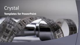  Presentation with tape measure - Slide deck consisting of dumbbell-and-tape-measure-against background and a gray colored foreground
