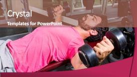  Presentation with workout - Theme enhanced with dumbbell incline bench flies opening background and a coral colored foreground