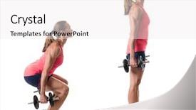  Presentation with exercise - Cool new slides with dumbbell-squat-exercise-studio-shot and a white colored foreground