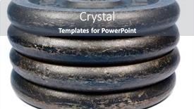  Presentation with weight - Presentation with dumbbell weight on white background background and a gray colored foreground