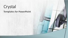  Presentation with weight - Cool new slide set with dumbbell weights in gym backdrop and a  colored foreground