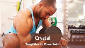  Presentation with gym - Colorful presentation enhanced with dumbbells at a gym backdrop and a tawny brown colored foreground