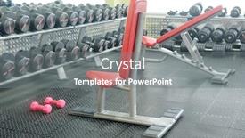  Presentation with fitness - Beautiful slides featuring dumbbells-in-a-fitness-hall backdrop and a gray colored foreground