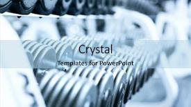  Presentation with black and blue - Slides with dumbbells in gym soft blue tint background and a light blue colored foreground