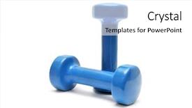  Presentation with blank whiteboard isolated on white - Audience pleasing presentation consisting of dumbbells isolated on a white backdrop and a white colored foreground