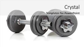  Presentation with set of sauces in white - Theme with dumbbells lon a white background background and a  colored foreground