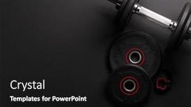  Presentation with healthy lifestyle - Theme enhanced with dumbbells-sport-fitness-and-healthy background and a black colored foreground