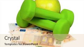  Presentation with euro - Cool new presentation with dumbbells with apple on heap backdrop and a lemonade colored foreground