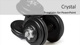  Presentation with teachnology and brain white - Presentation theme enhanced with dumbell - dumbbell isolated on white background background and a  colored foreground