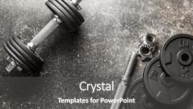  Presentation with black power graphics for church - Cool new presentation theme with dumbell - dumbbell with black weight backdrop and a dark gray colored foreground