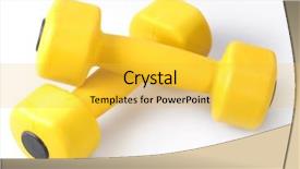  Presentation with dumbell - Amazing presentation theme having dumbell - dumbbells isolated on a white backdrop and a  colored foreground
