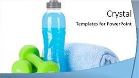  Presentation with dumbell - Amazing slides having dumbell - dumbbells towel and water bottle backdrop and a white colored foreground