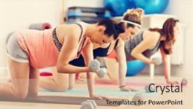  Presentation with dumbell - Theme having dumbell - group of pregnant women background and a lemonade colored foreground