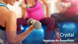  Presentation with dumbell - Amazing slide set having dumbell - group of pregnant women backdrop and a  colored foreground